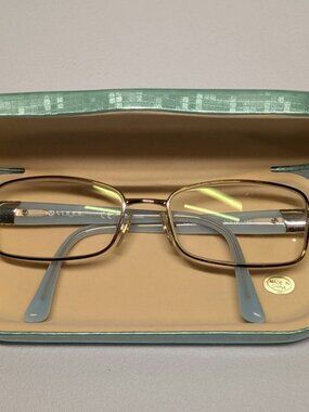 Vogue Eyeglass Frame VO3822B Gold Metal With Brown Plastic And Jewels 52-16-135